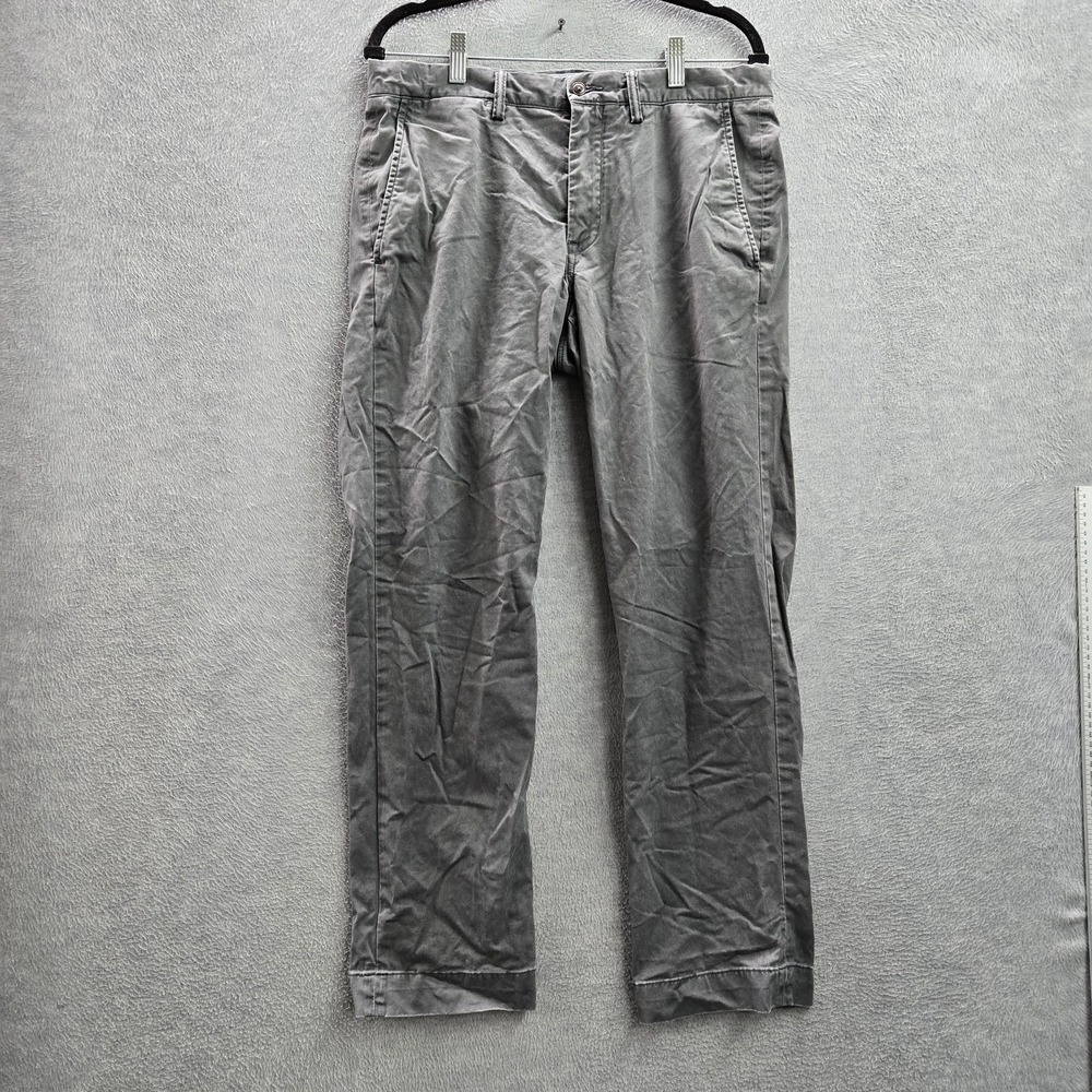 Polo Ralph Lauren Men Pants 32X30 Gray‎ Embroidered Chino Stretch Straight Fit